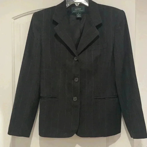 Lauren Ralph Lauren Wool Pinstriped Blazer Sz 6 - Picture 1 of 7
